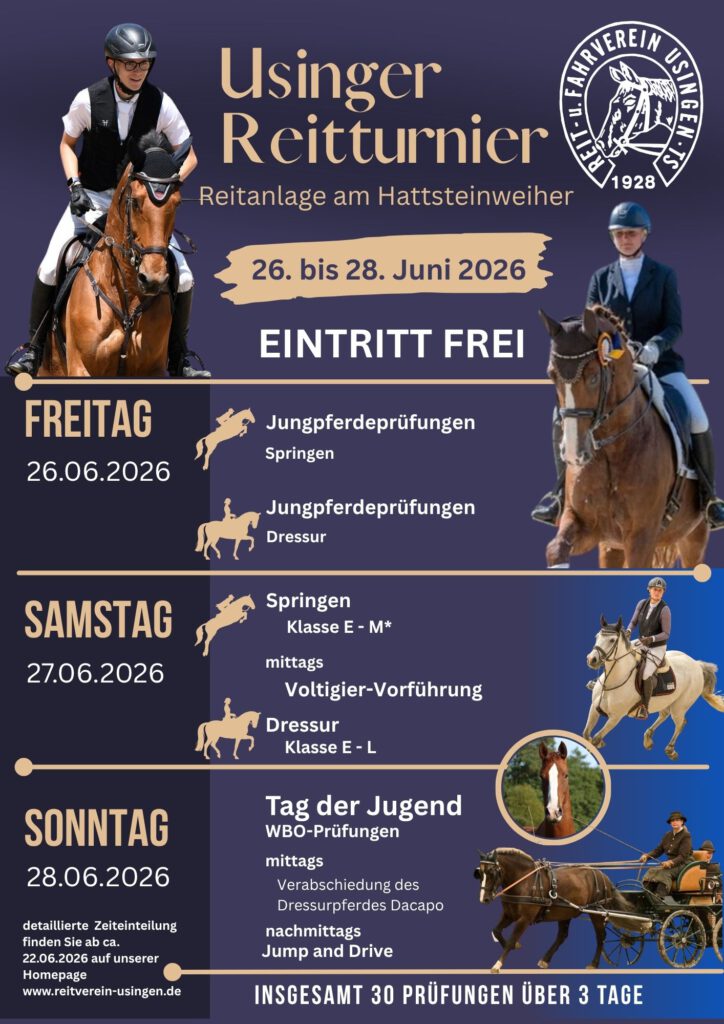 Usinger Reitturnier 2026-Plakat-Zeiteinteilung